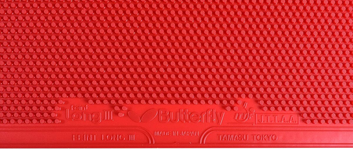 Feint Long III Table Tennis Rubber: Close-up top view of the pip